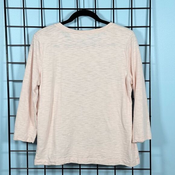 Chicos Zenergy Soft Embroidered Applie T-Shirt Womens 1 (8/10) Pink Cottagecore‎ - Picture 3 of 8